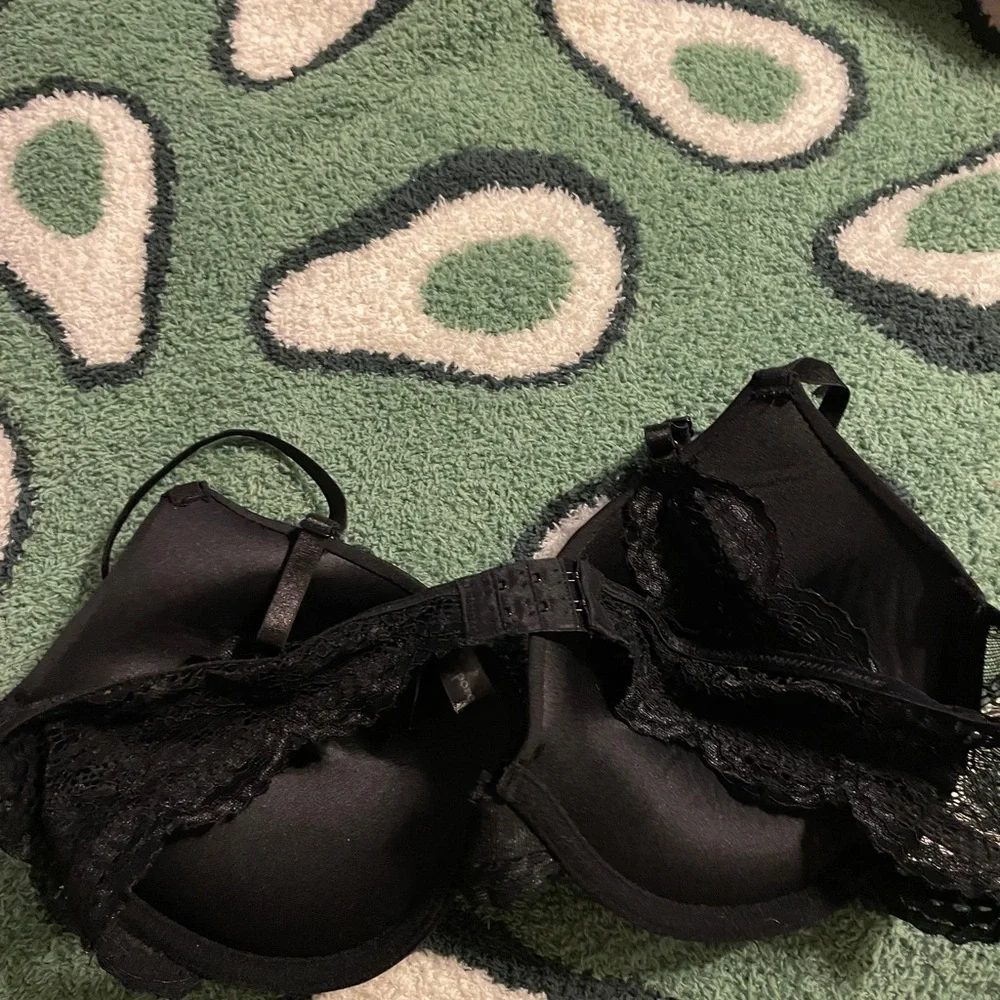 Nanette‎ Lepore Black Full-Coverage Push Up Padded Bra Intimates Lace 38C